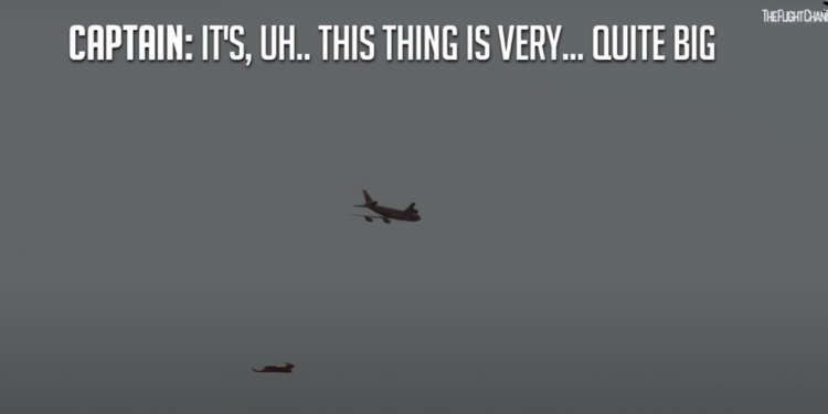 Large square UFOs intercepted a civilian Boeing 747 over Alaska